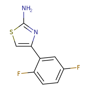 Fc1ccc(c(c1)c1csc(n1)N)F