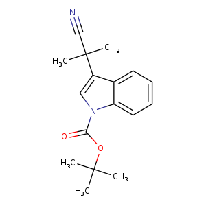 N#CC(c1cn(c2c1cccc2)C(=O)OC(C)(C)C)(C)C