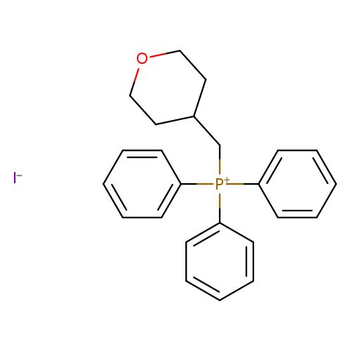 O1CCC(CC1)C[P+](c1ccccc1)(c1ccccc1)c1ccccc1.[I-]