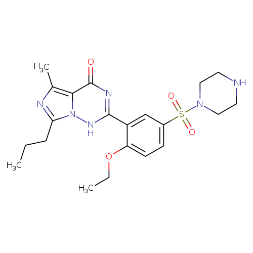 CCCc1nc(c2n1[nH]c(nc2=O)c1cc(ccc1OCC)S(=O)(=O)N1CCNCC1)C