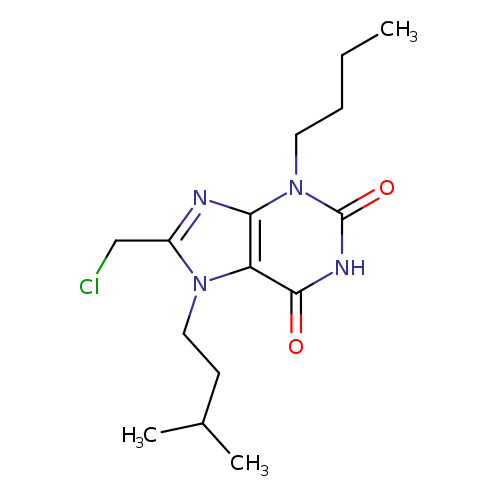 CCCCn1c(=O)[nH]c(=O)c2c1nc(n2CCC(C)C)CCl