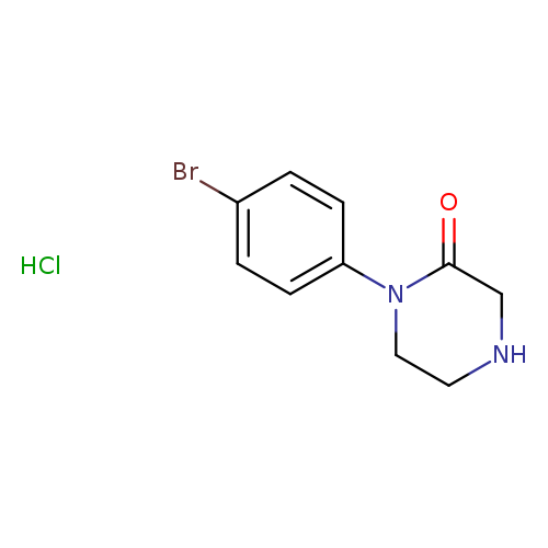 Brc1ccc(cc1)N1CCNCC1=O.Cl
