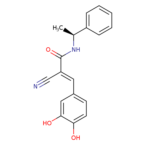 N#C/C(=Cc1ccc(c(c1)O)O)/C(=O)N[C@H](c1ccccc1)C