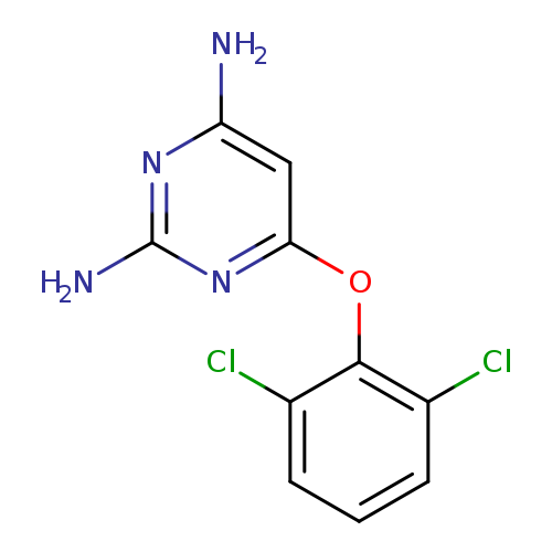 Nc1cc(nc(n1)N)Oc1c(Cl)cccc1Cl