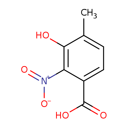 [O-][N+](=O)c1c(ccc(c1O)C)C(=O)O