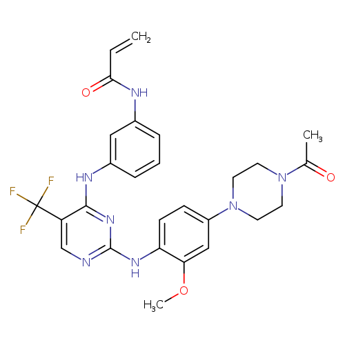 C=CC(=O)Nc1cccc(c1)Nc1nc(ncc1C(F)(F)F)Nc1ccc(cc1OC)N1CCN(CC1)C(=O)C