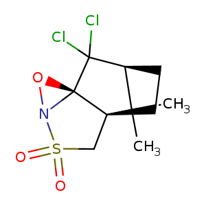 O=S1(=O)C[C@@]23[C@]4(N1O4)C([C@H](C3(C)C)CC2)(Cl)Cl
