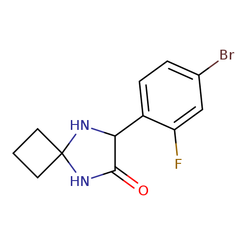 O=C1NC2(NC1c1ccc(cc1F)Br)CCC2