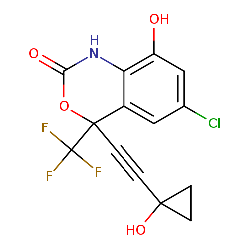 O=C1Nc2c(O)cc(cc2C(O1)(C#CC1(O)CC1)C(F)(F)F)Cl