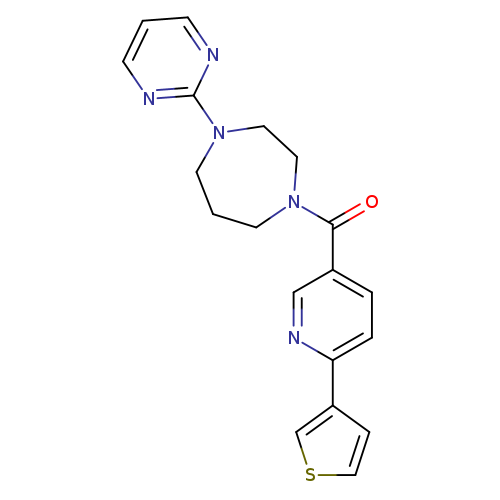 O=C(c1ccc(nc1)c1ccsc1)N1CCCN(CC1)c1ncccn1