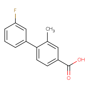 Fc1cccc(c1)c1ccc(cc1C)C(=O)O