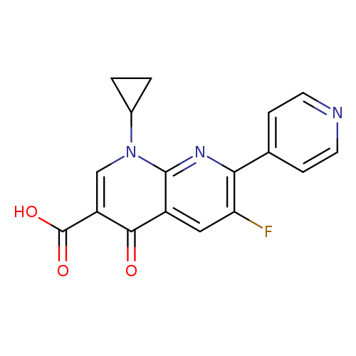 OC(=O)c1cn(C2CC2)c2c(c1=O)cc(c(n2)c1ccncc1)F