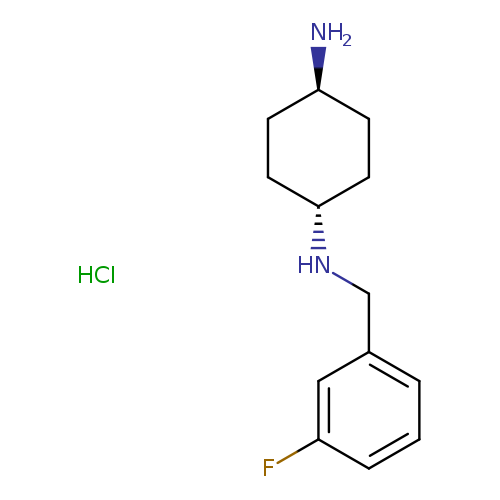 N[C@@H]1CC[C@H](CC1)NCc1cccc(c1)F.Cl