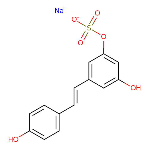 Oc1cc(/C=C/c2ccc(cc2)O)cc(c1)OS(=O)(=O)[O-].[Na+]