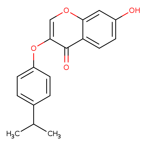 Oc1ccc2c(c1)occ(c2=O)Oc1ccc(cc1)C(C)C