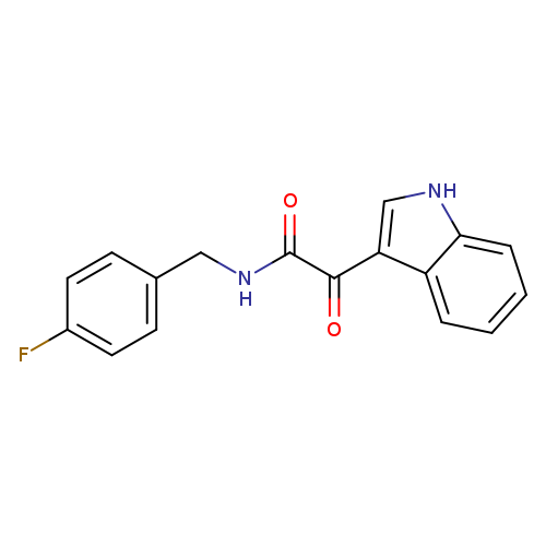 Fc1ccc(cc1)CNC(=O)C(=O)c1c[nH]c2c1cccc2