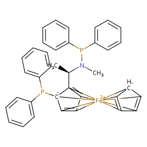 CN([C@@H]([C]12=[CH]3[CH]4=[CH]5[C-]1(P(c1ccccc1)c1ccccc1)[Fe+2]16782345[CH-]2[CH]1=[CH]7[CH]8=[CH]62)C)P(c1ccccc1)c1ccccc1