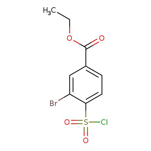 CCOC(=O)c1ccc(c(c1)Br)S(=O)(=O)Cl