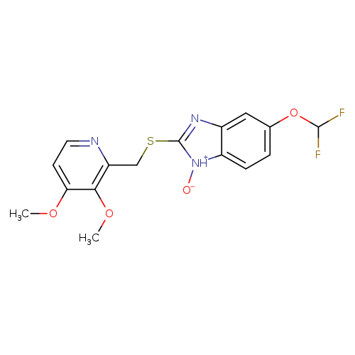 COc1c(nccc1OC)CSC1=Nc2c([NH+]1[O-])ccc(c2)OC(F)F