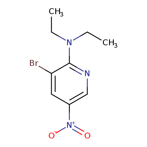CCN(c1ncc(cc1Br)[N+](=O)[O-])CC