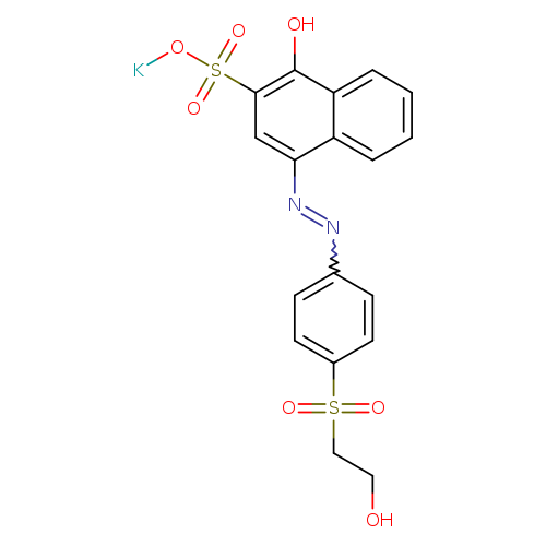 OCCS(=O)(=O)c1ccc(cc1)N=Nc1cc(c(c2c1cccc2)O)S(=O)(=O)O[K]