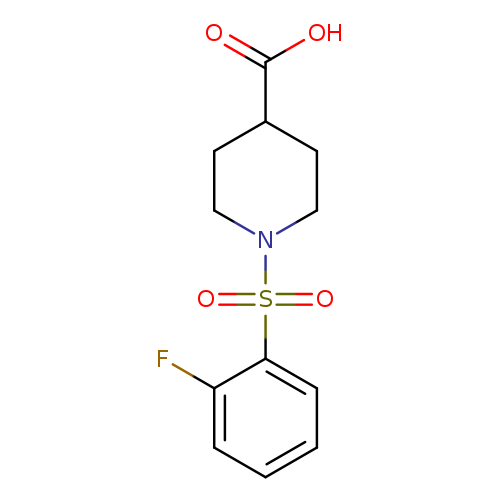 OC(=O)C1CCN(CC1)S(=O)(=O)c1ccccc1F
