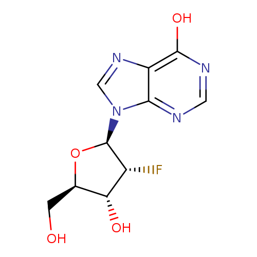 OC[C@H]1O[C@H]([C@@H]([C@@H]1O)F)n1cnc2c1ncnc2O