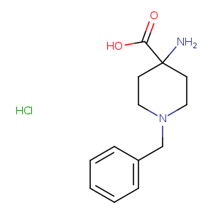 OC(=O)C1(N)CCN(CC1)Cc1ccccc1.Cl