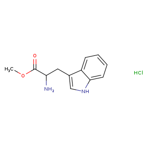 COC(=O)C(Cc1c[nH]c2c1cccc2)N.Cl
