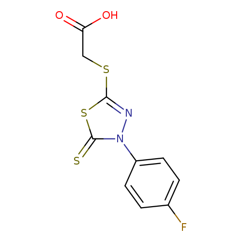 OC(=O)CSc1nn(c(=S)s1)c1ccc(cc1)F