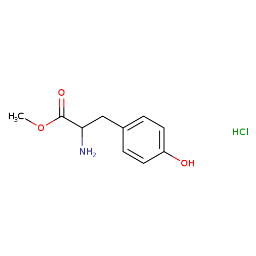 COC(=O)C(Cc1ccc(cc1)O)N.Cl