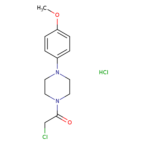 ClCC(=O)N1CCN(CC1)c1ccc(cc1)OC.Cl
