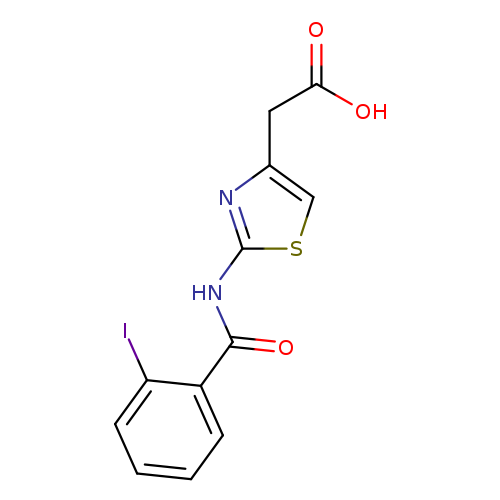 OC(=O)Cc1csc(n1)NC(=O)c1ccccc1I