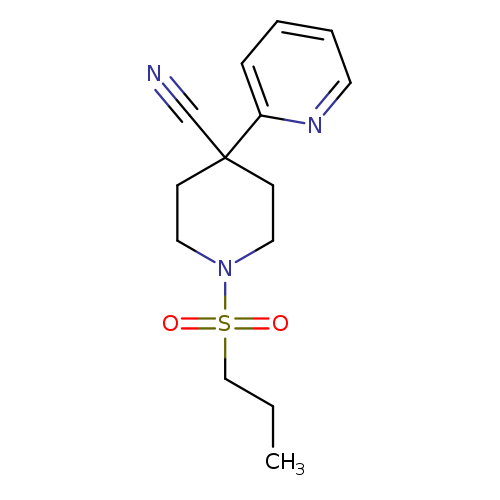 CCCS(=O)(=O)N1CCC(CC1)(C#N)c1ccccn1