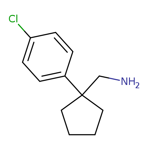 NCC1(CCCC1)c1ccc(cc1)Cl