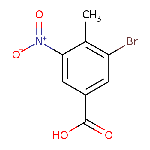 [O-][N+](=O)c1cc(cc(c1C)Br)C(=O)O