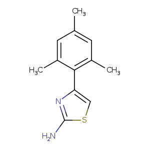 Cc1cc(C)c(c(c1)C)c1csc(n1)N