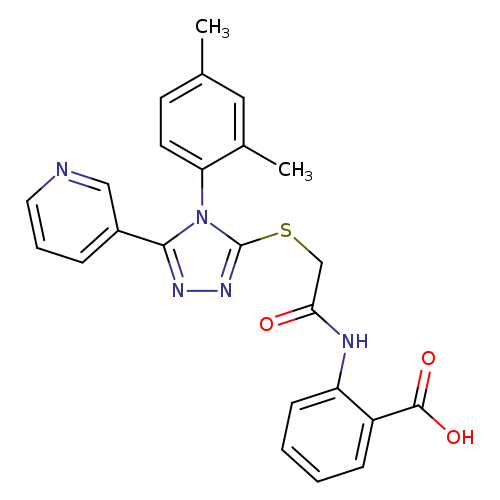 O=C(Nc1ccccc1C(=O)O)CSc1nnc(n1c1ccc(cc1C)C)c1cccnc1