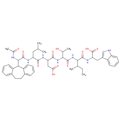 CCC(C(C(=O)NC(C(=O)O)Cc1c[nH]c2c1cccc2)NC(=O)C(C(O)C)NC(=O)C(NC(=O)C(NC(=O)C(C1c2ccccc2CCc2c1cccc2)NC(=O)C)CC(C)C)CC(=O)O)C