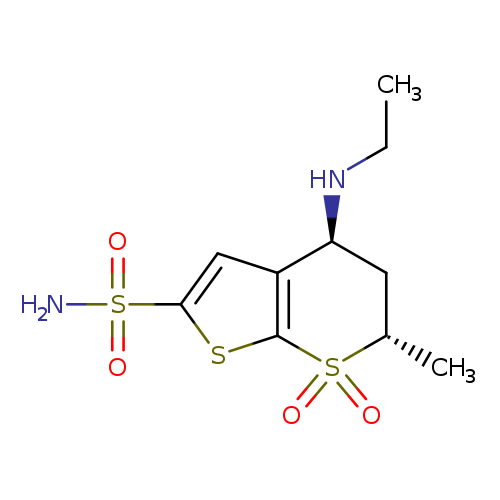 CCN[C@H]1C[C@H](C)S(=O)(=O)c2c1cc(s2)S(=O)(=O)N