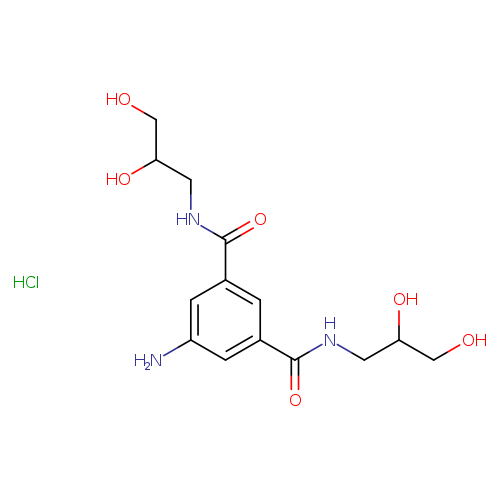 OCC(CNC(=O)c1cc(N)cc(c1)C(=O)NCC(CO)O)O.Cl
