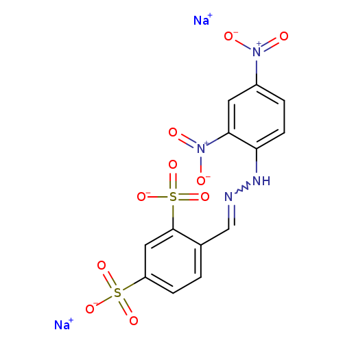 [O-][N+](=O)c1cc(ccc1NN=Cc1ccc(cc1S(=O)(=O)[O-])S(=O)(=O)[O-])[N+](=O)[O-].[Na+].[Na+]