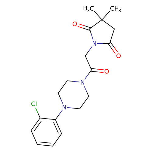 O=C(N1CCN(CC1)c1ccccc1Cl)CN1C(=O)CC(C1=O)(C)C