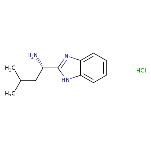 CC(C[C@@H](c1nc2c([nH]1)cccc2)N)C.Cl