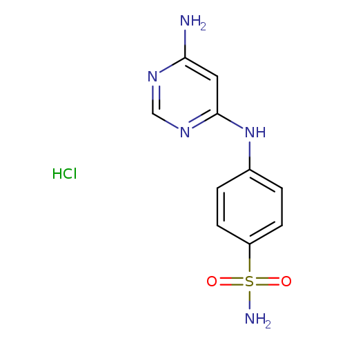 Nc1ncnc(c1)Nc1ccc(cc1)S(=O)(=O)N.Cl