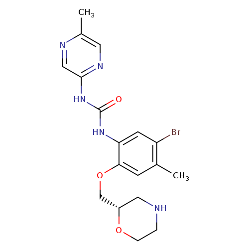 O=C(Nc1cc(Br)c(cc1OC[C@@H]1CNCCO1)C)Nc1cnc(cn1)C