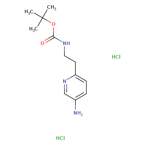 O=C(OC(C)(C)C)NCCc1ccc(cn1)N.Cl.Cl