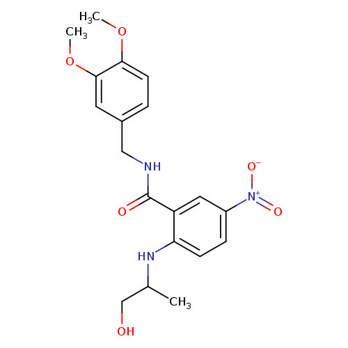 OCC(Nc1ccc(cc1C(=O)NCc1ccc(c(c1)OC)OC)[N+](=O)[O-])C