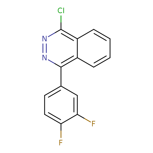 Fc1ccc(cc1F)c1nnc(c2c1cccc2)Cl
