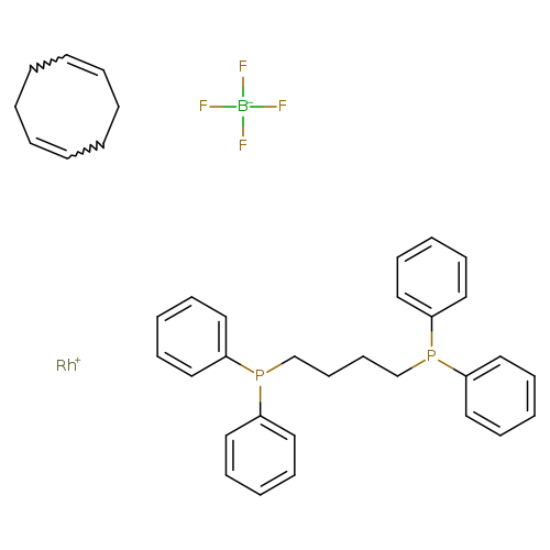 C(CP(c1ccccc1)c1ccccc1)CCP(c1ccccc1)c1ccccc1.C1CC=CCCC=C1.F[B-](F)(F)F.[Rh+]